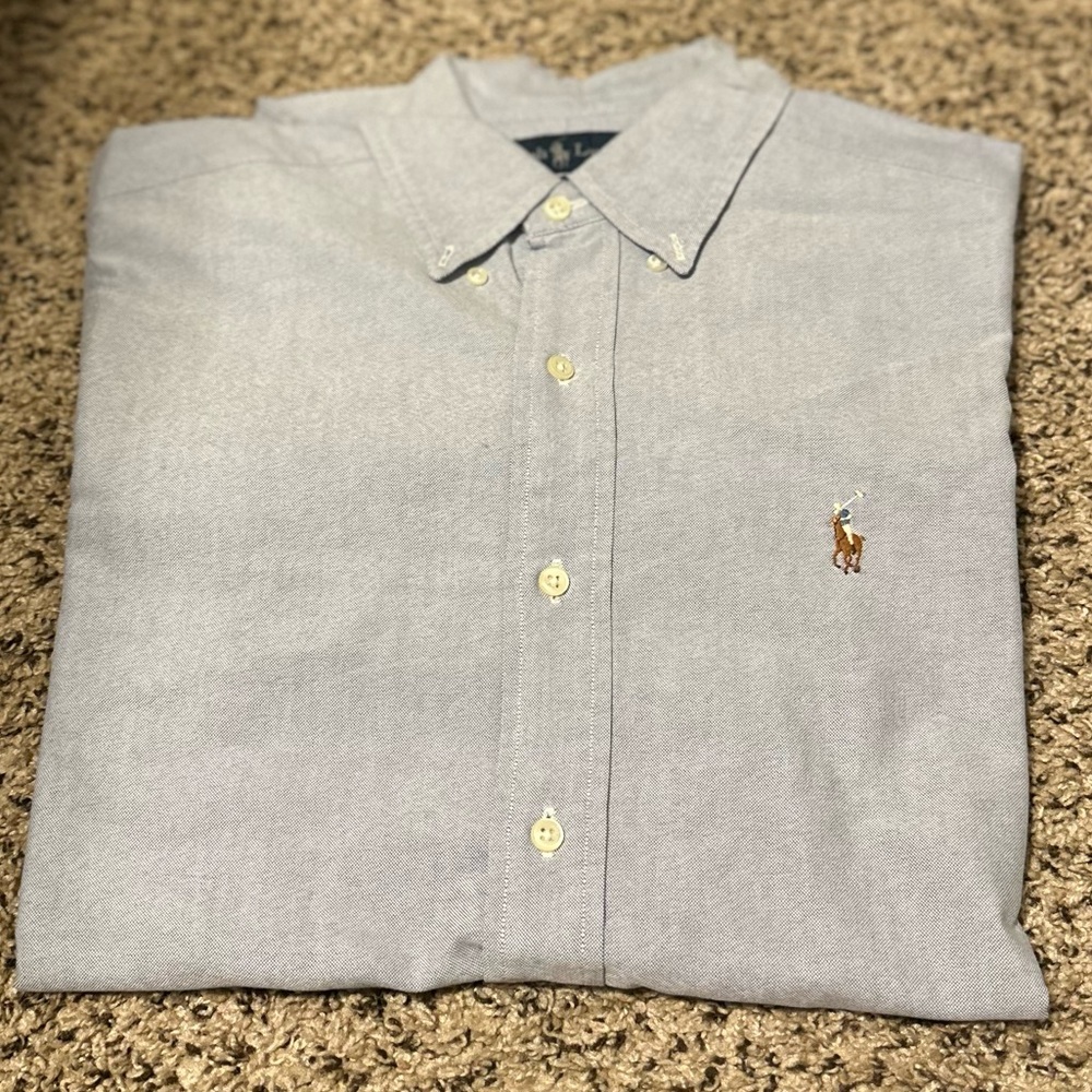 Polo by Ralph Lauren Men's light blue long sleeve dress Shirt.